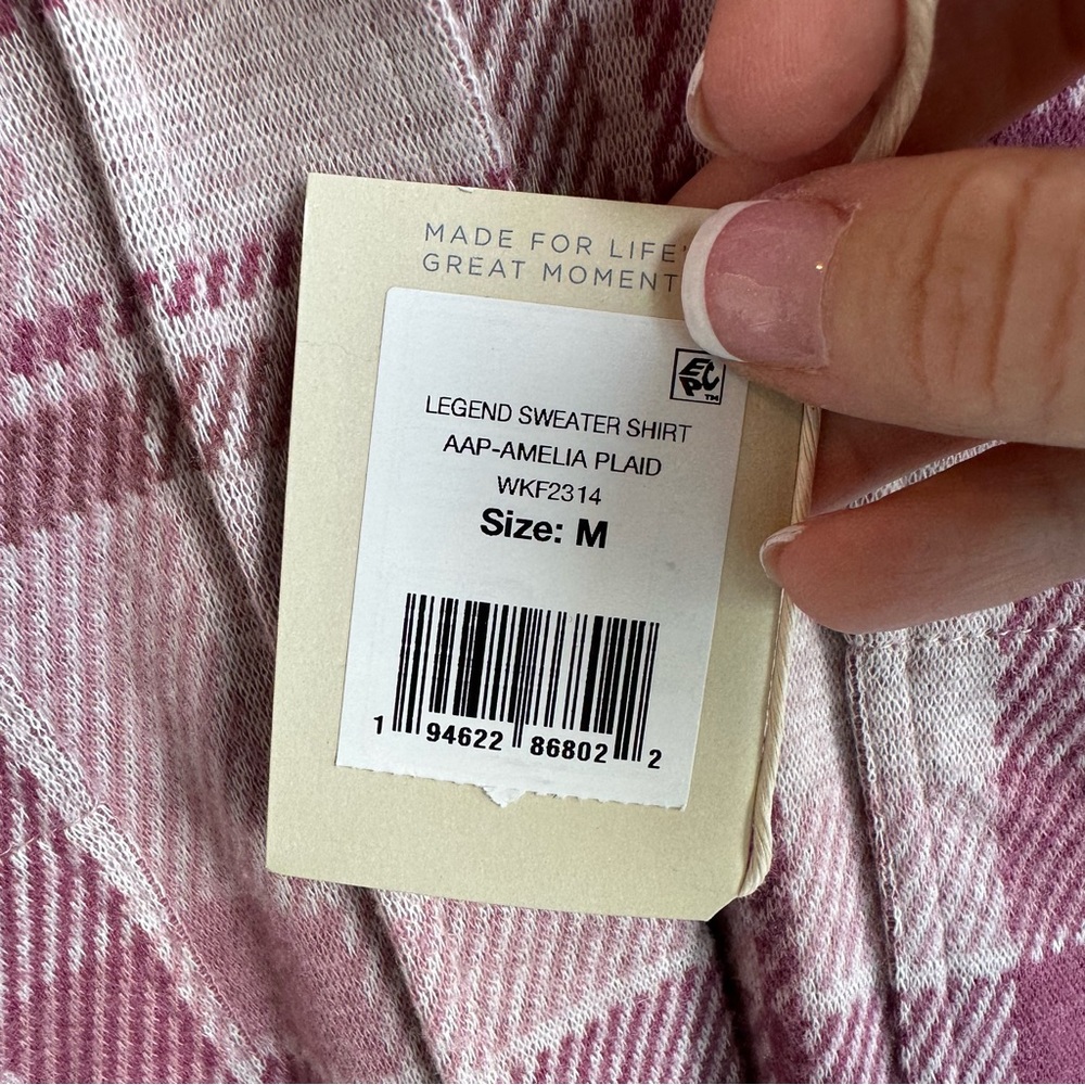 Faherty Legend Sweater Shirt Amelia Plaid Button Front Pink - Picture 4 of 4